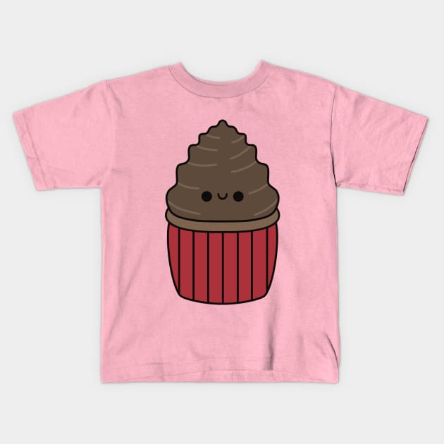 Cute Chocolate Cupcake - Kawaii Cupcake Kids T-Shirt by KawaiiByDice